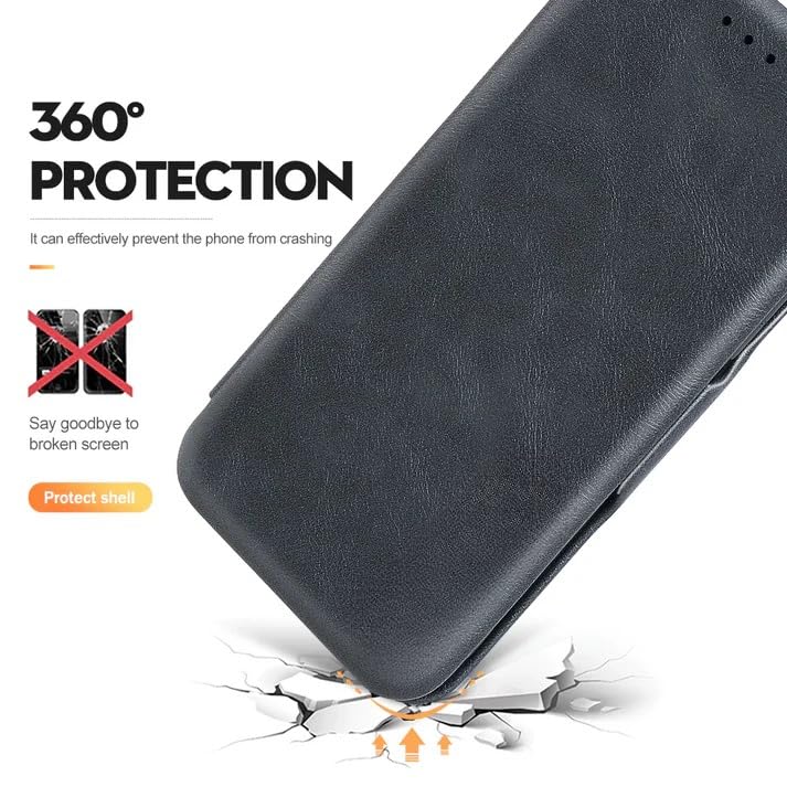 Image of Premium Vegan Leather Phone Cover with Card Slot - Slim, Durable, Privacy Protection, Kickstand Function, Elegant Flip Wallet Cases Compatible for Vivo Y300 5G (Brown)