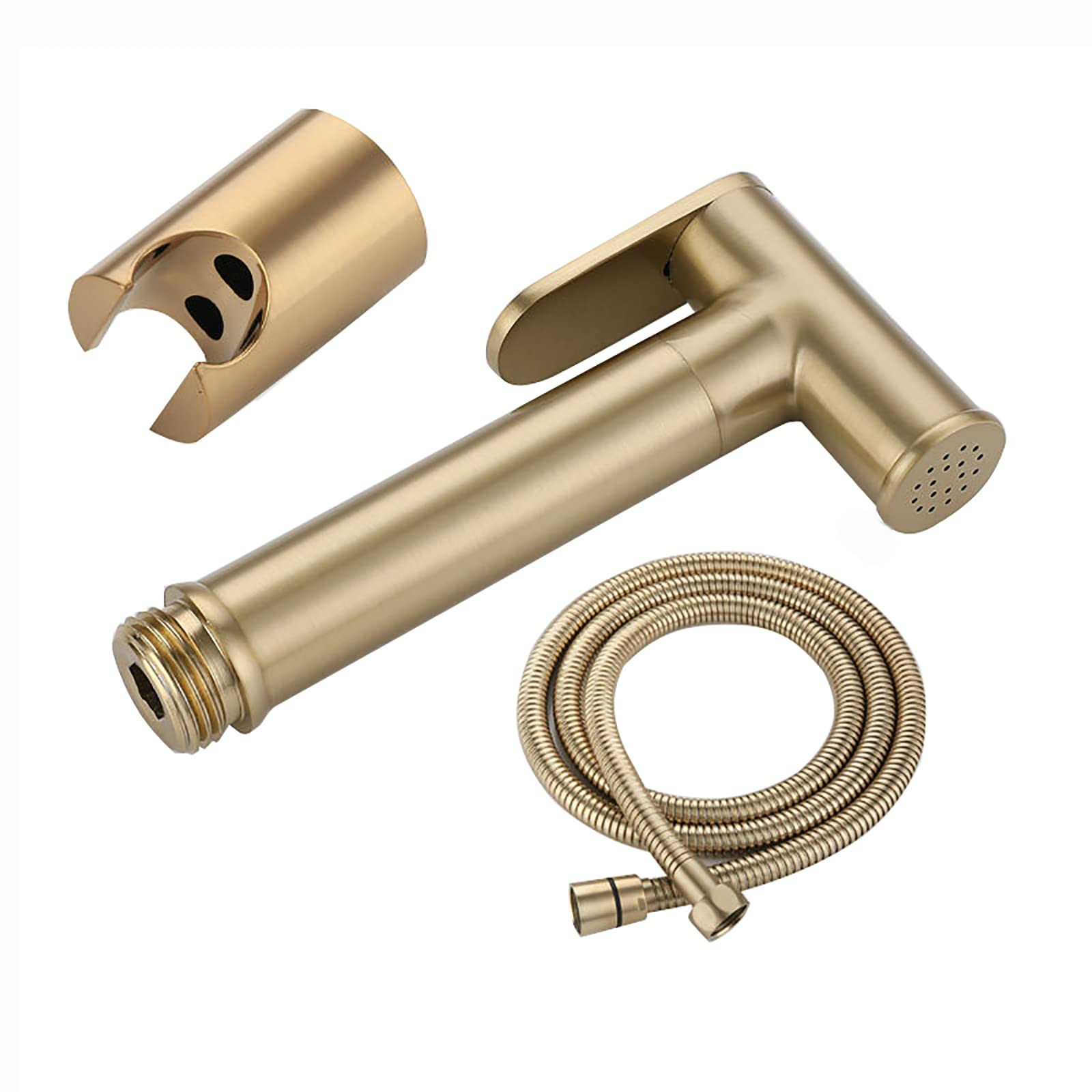 Hand-Bidet-Sprühgerät for Toilette, Bad-Windel-Sprühset aus gebürstetem Goldmessing mit 150-cm-Duschschlauch, Wand-WC-Bidet-Sprühset for Damenhygiene, Baden von Haustieren