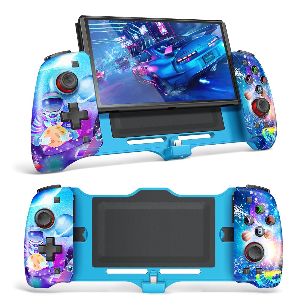 Controller for Nintendo Switch - USB-C Plug & Play, 15V PD Fast Charging, Dual Vibration & 6-Axis Gyro, 3 Turbo Speeds, Protect Console, Easy Setup (Sky Blue)