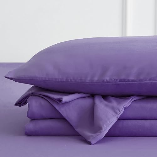 Juego de sábanas Queen Sábanas suaves para cama de tamaño Queen, sábanas de lujo de hotel de bolsillo extra profundo, sábanas y fundas de almohada