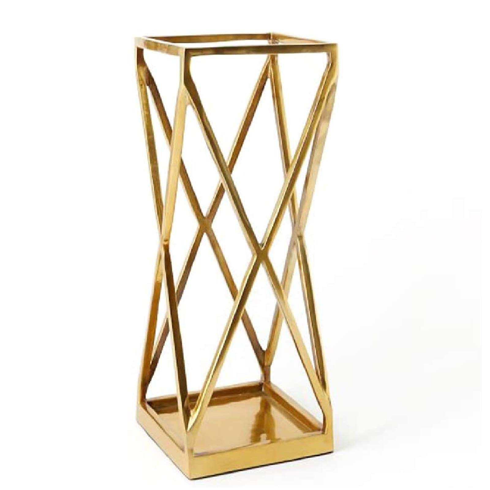 Porte-parapluie géométrique en métal doré 58 cm pour maison et bureau