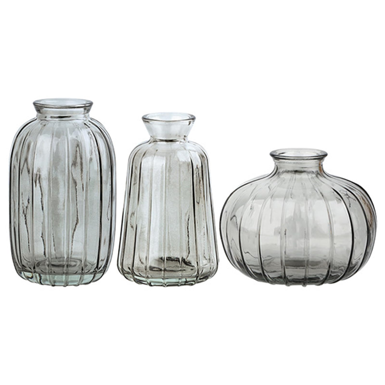 Jarrones pequeños de cristal TopHomer gris juego de 3 mini floreros para mesa y salón