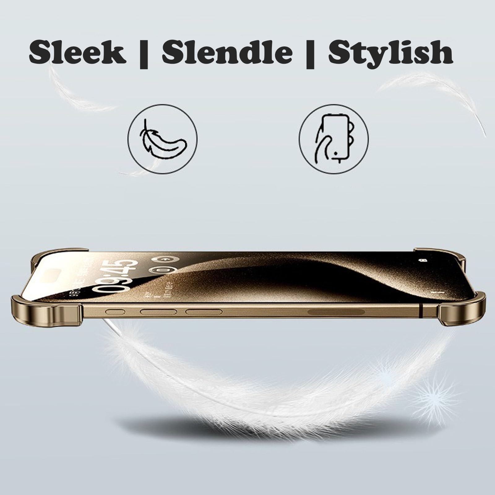 Funda para iPhone 16 Pro Max/16 Pro/16 Plus/16, Funda para Teléfono con Almohadilla de Esquina de Metal de Forma Especial Anticaídas con Protector de Lente de Cámara