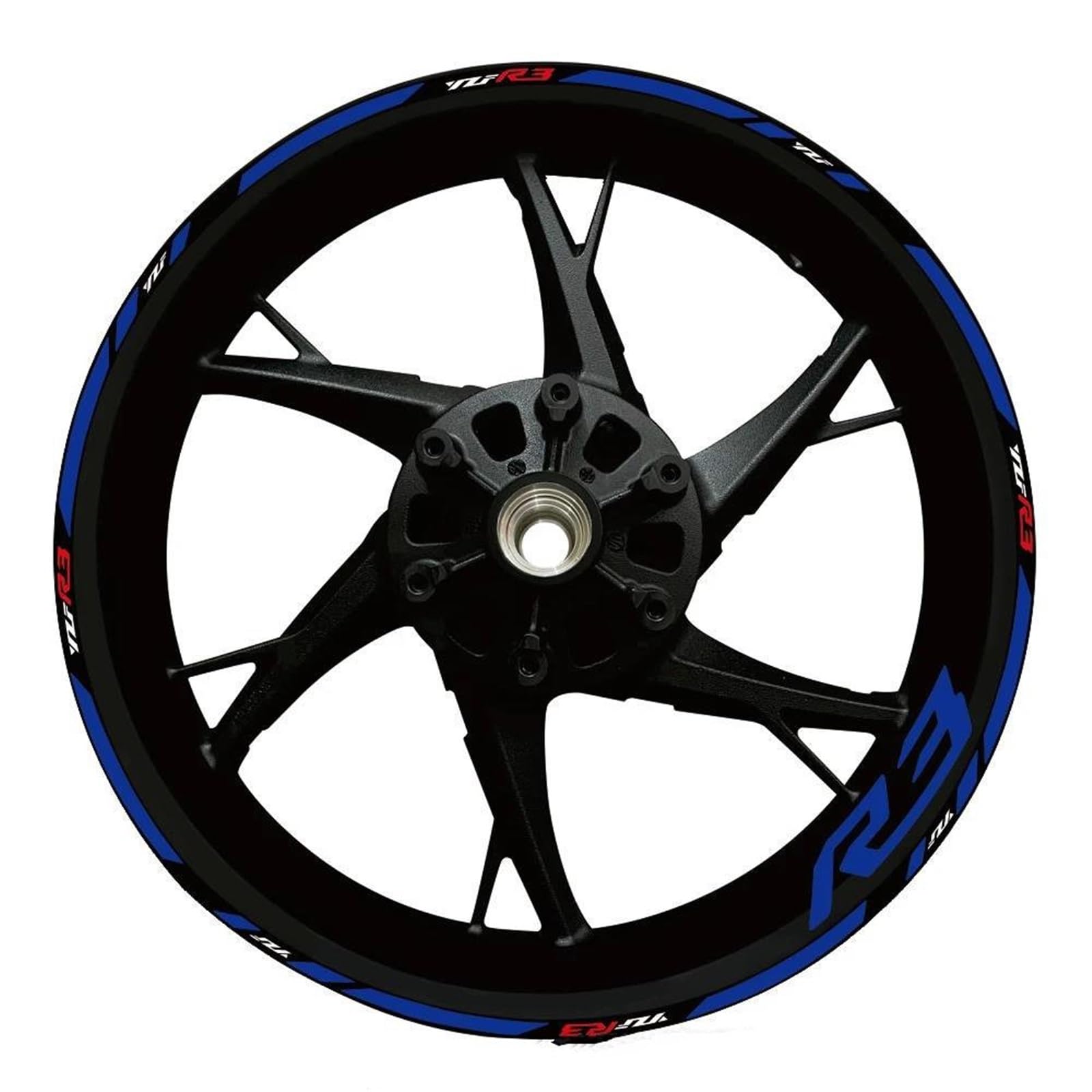 Abziehbild Reflektierende Streifen, Felgenaufkleber, Radnabenaufkleber, Felgenstreifenband Für Yamaha YZF R3 2017 2018 2019 2020 2021 2022(Blu)