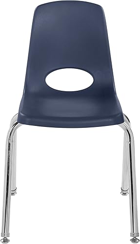 Miniatura 592 de Factory Direct Partners 10355-BL Silla escolar apilable de 10 pulgadas, asiento apilable para estudiantes con patas de acero cromado y rodamientos