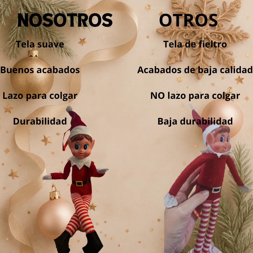 Elfa traviesa, Incluye Calendario de travesuras para Que los papás no tengan Que Pensar, Elfos traviesos Navidad, decoración navideña, Duende de la Navidad, Elfos navideños traviesos,