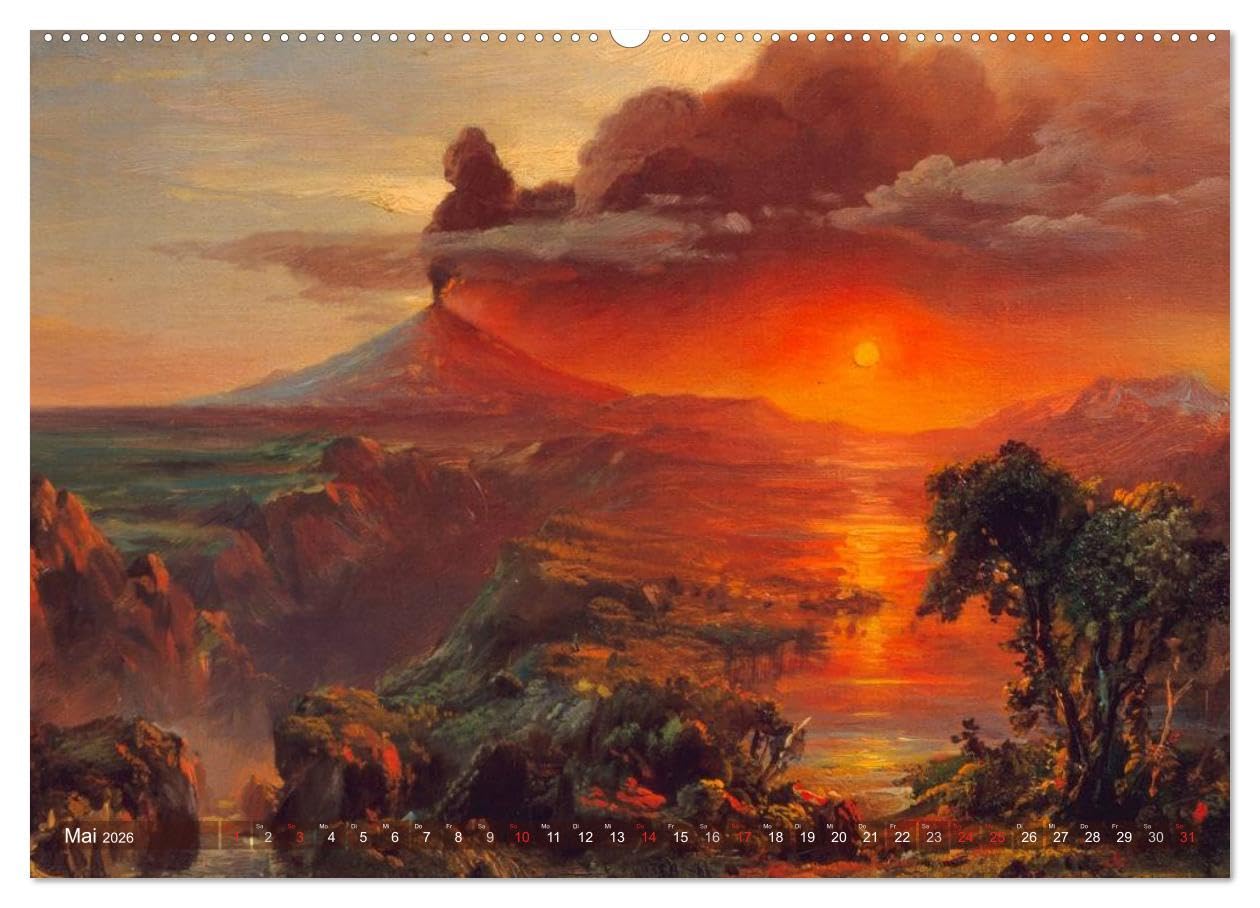 Gemalte Landschaften (Wandkalender 2026 DIN A2 quer), CALVENDO Monatskalender: Beeindruckende Kunstwerke aus einer verganenen Epoche (CALVENDO Kunst)
