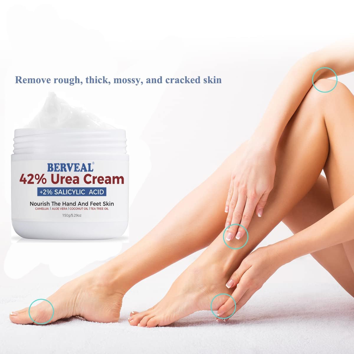 Urea Cream with 2% Salicylic Acid Foot Cream for Dry Cracked Heels Moisturizes and Removes Corns, Calluses, Dead Skin - Image 2