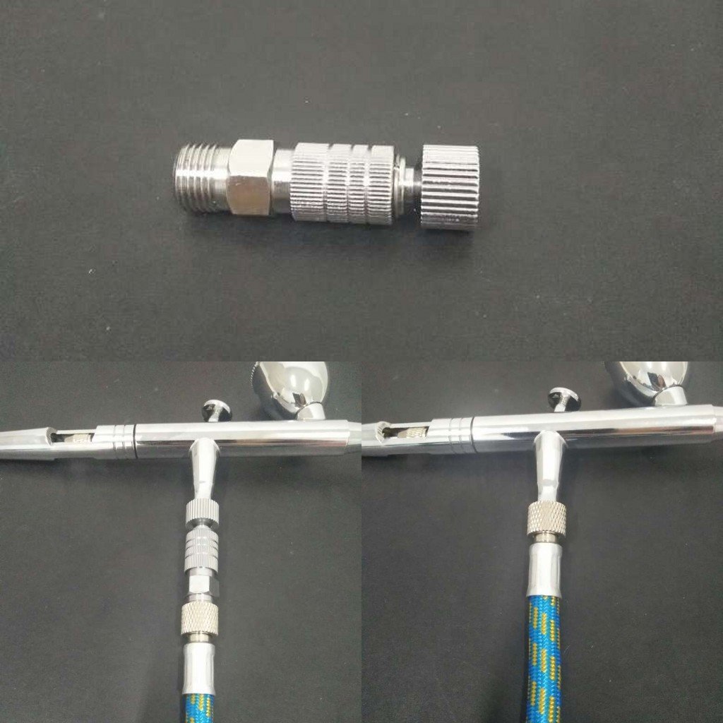 Profi Airbrush Pistole Set 0.3mm 0.5mm 0.8mm, Doppeltwirkender Externe Einstellung, Miniaturpinsel für Kunst Malerei Tattoo