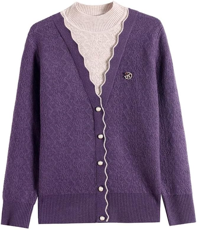 Short Fake Two-Piece Women's Knitted Sweater Pullover Autumn and Winter Base