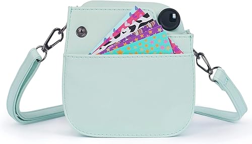Miniatura 3 de Instant Mini 12 - Funda protectora para cámara Fujifilm Instax Mini 1211, piel sintética de alta calidad con bolsillo y correa extraíble y ajustable