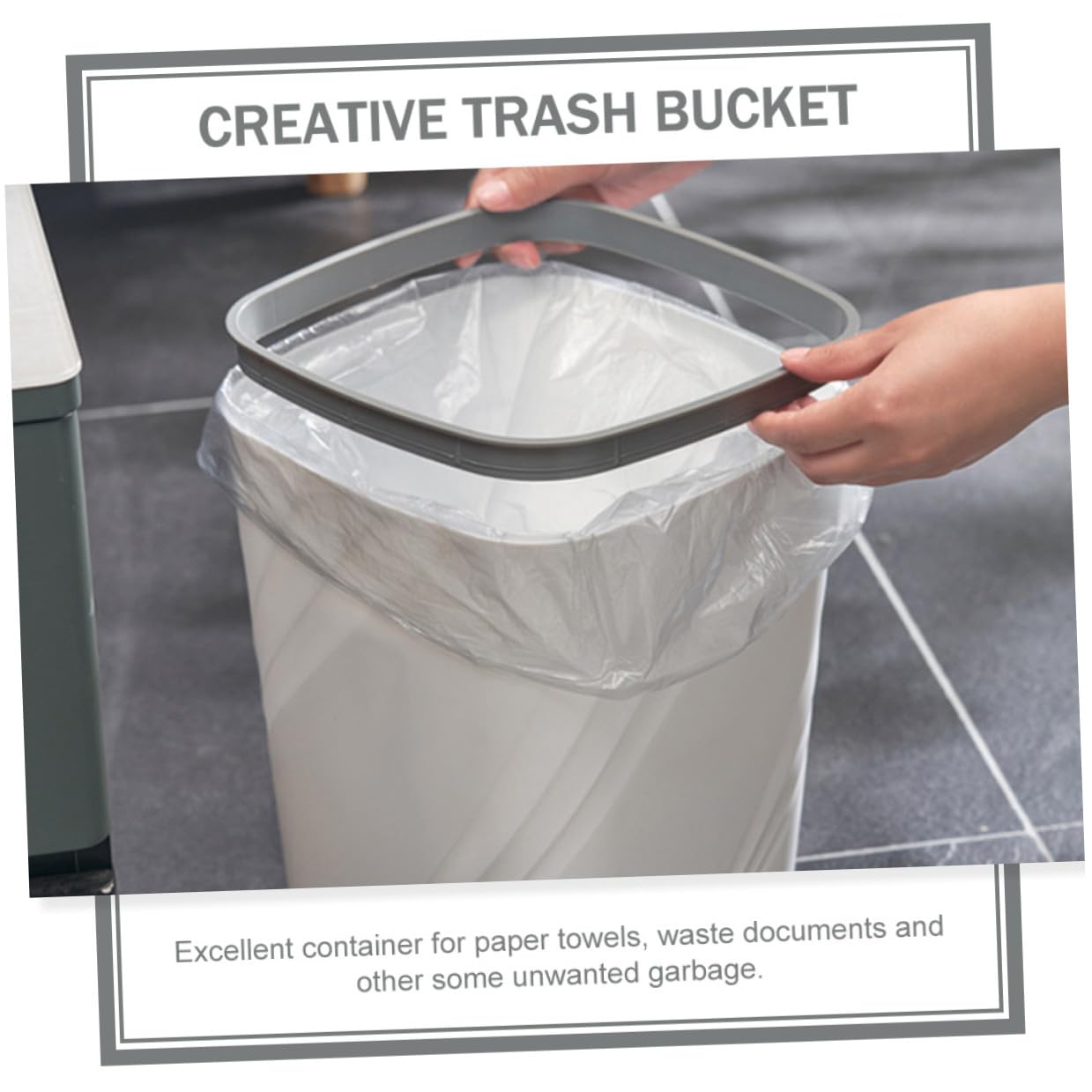 Homoyoyo Contenitore per Rifiuti da Ufficio 12l in Abs Cestino Multiuso per Carta e Rifiuti Domestici Design Semplice per Bagno, Cameretta e Sala Hobby