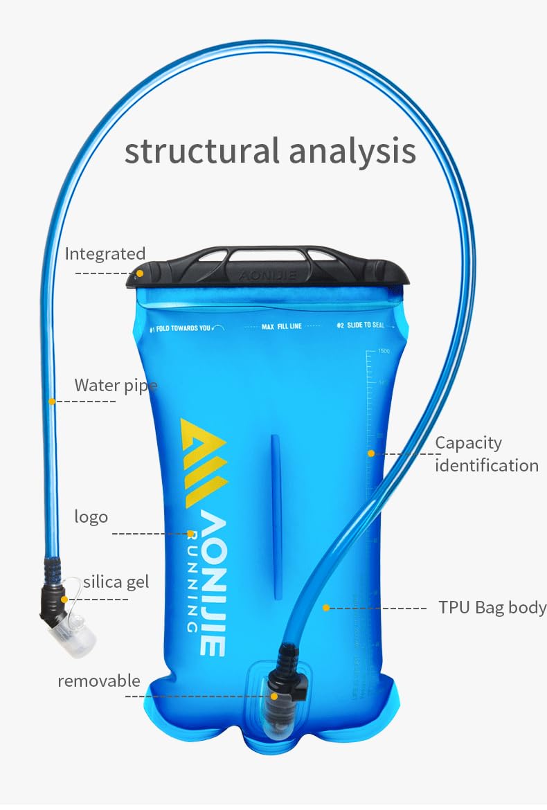 Bottiglie d'acqua Borraccia morbida pieghevole Vescica di idratazione Borsa di stoccaggio dell'acqua a tenuta stagna Zaino di idratazione Corsa Arrampicata Escursionismo