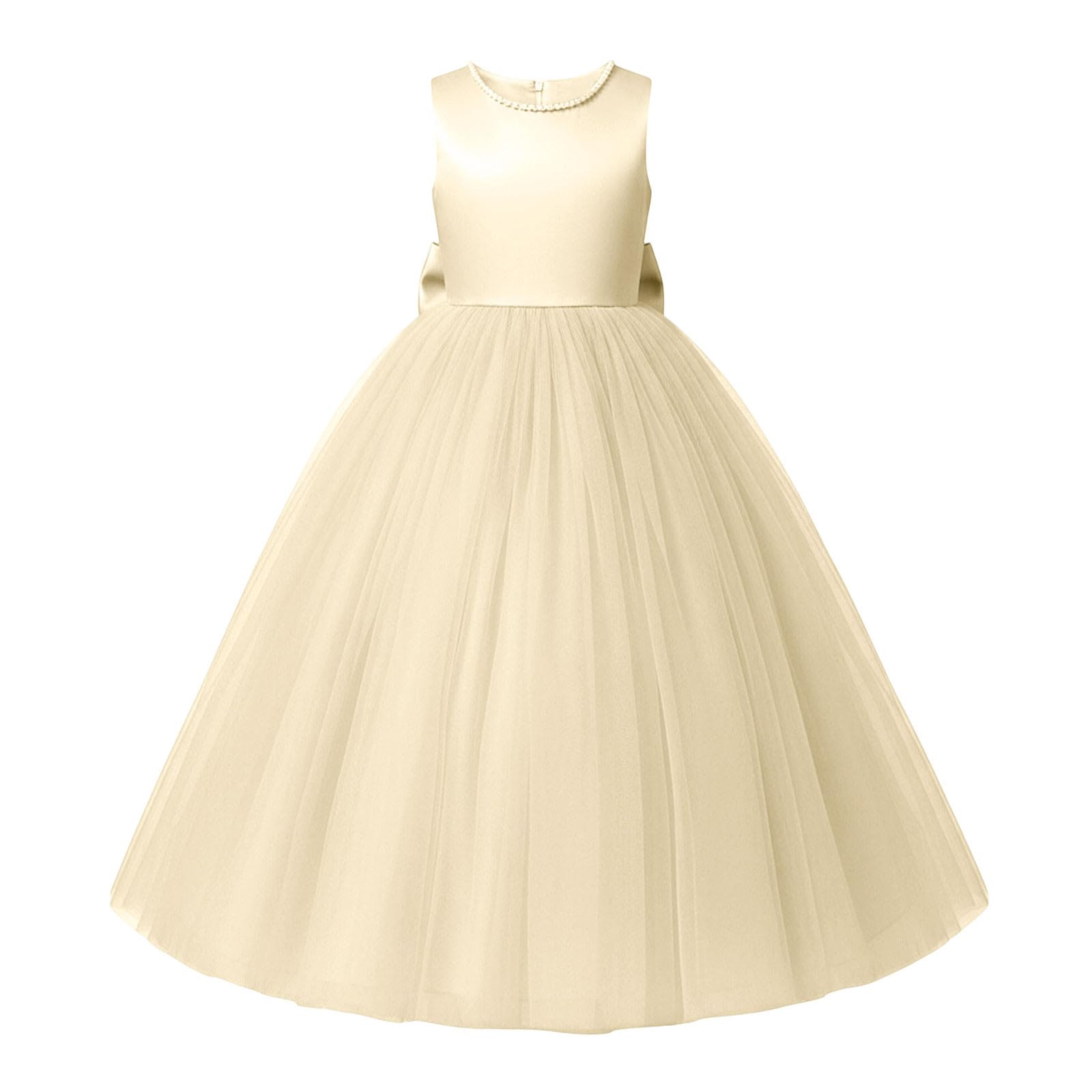 Generisch Abito elegante per ragazze, occasioni festive, matrimonio, compleanno, festa, con fiocco