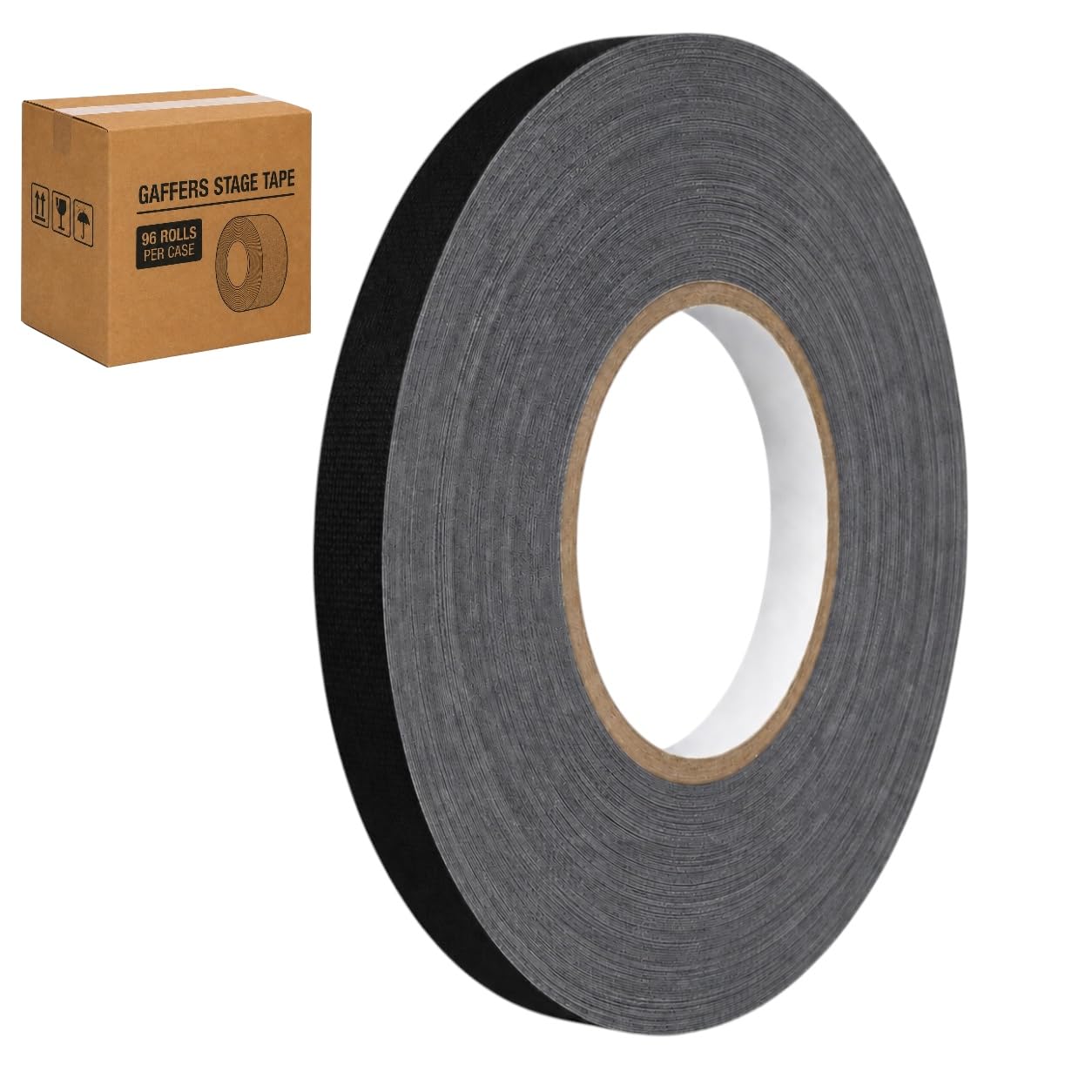 GGR Supplies CGT-80 Gaffers Stage Tape, Black, 1/2 in x 60 yd, 96-Pack