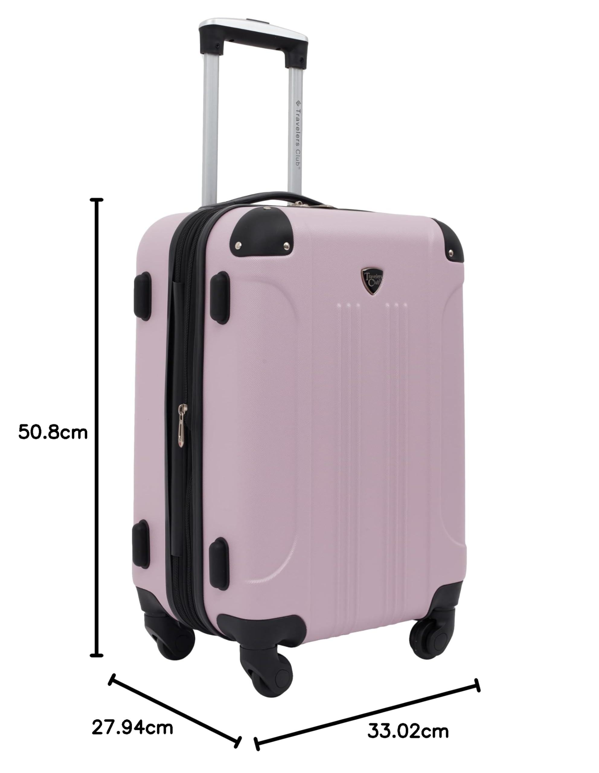 Travelers Club Chicago 50 cm – Twarda, rozszerzalna walizka na kółkach, kolor Liliowy