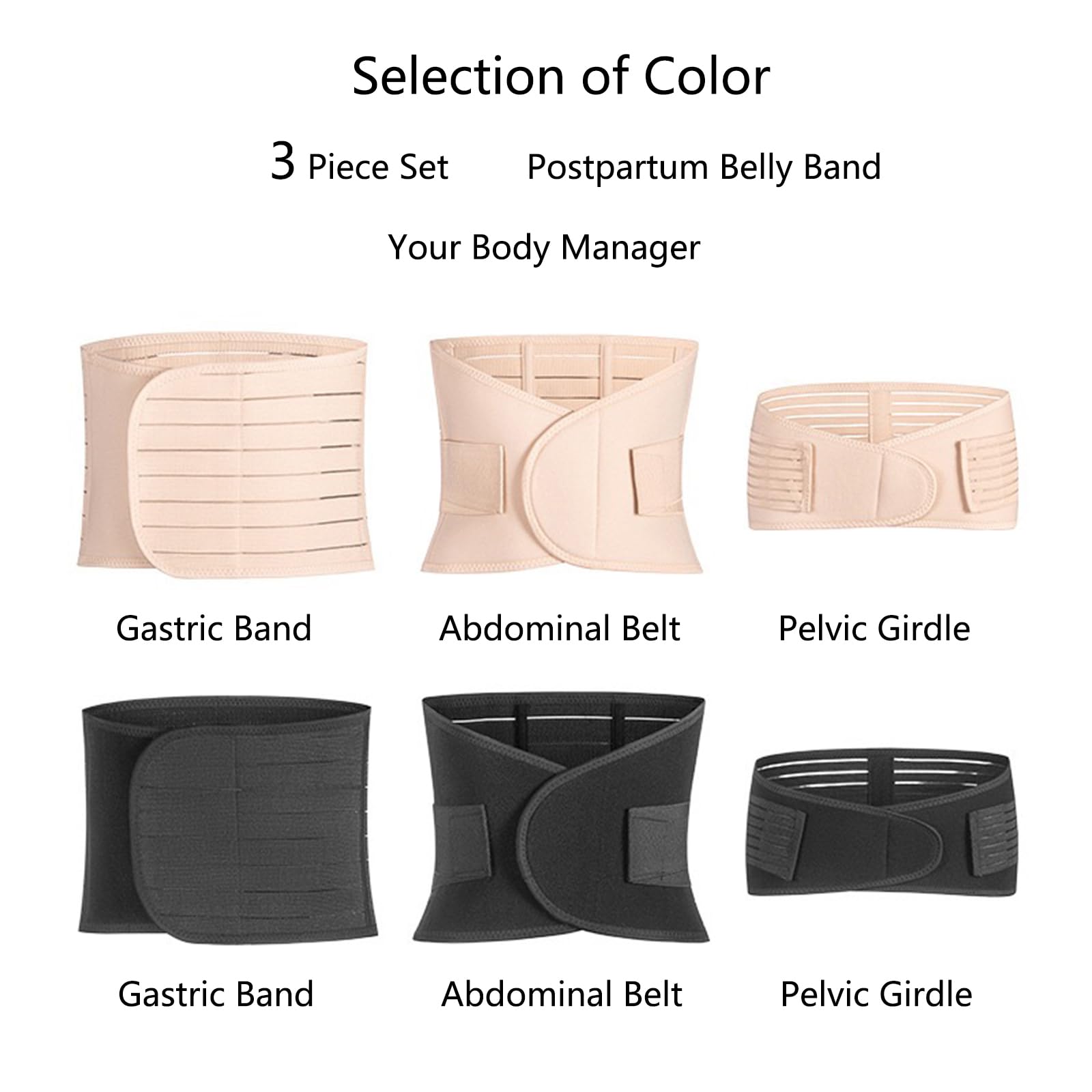 3 en 1 Faja Postparto, Cinturón Post Parto de Pelvis de Banda de Envoltura de Vientre, Cinturón Abdominal Mujer, Fajas de Recuperación Cesarea para Vientre Cintura Pelvis (Beige, X-Large)