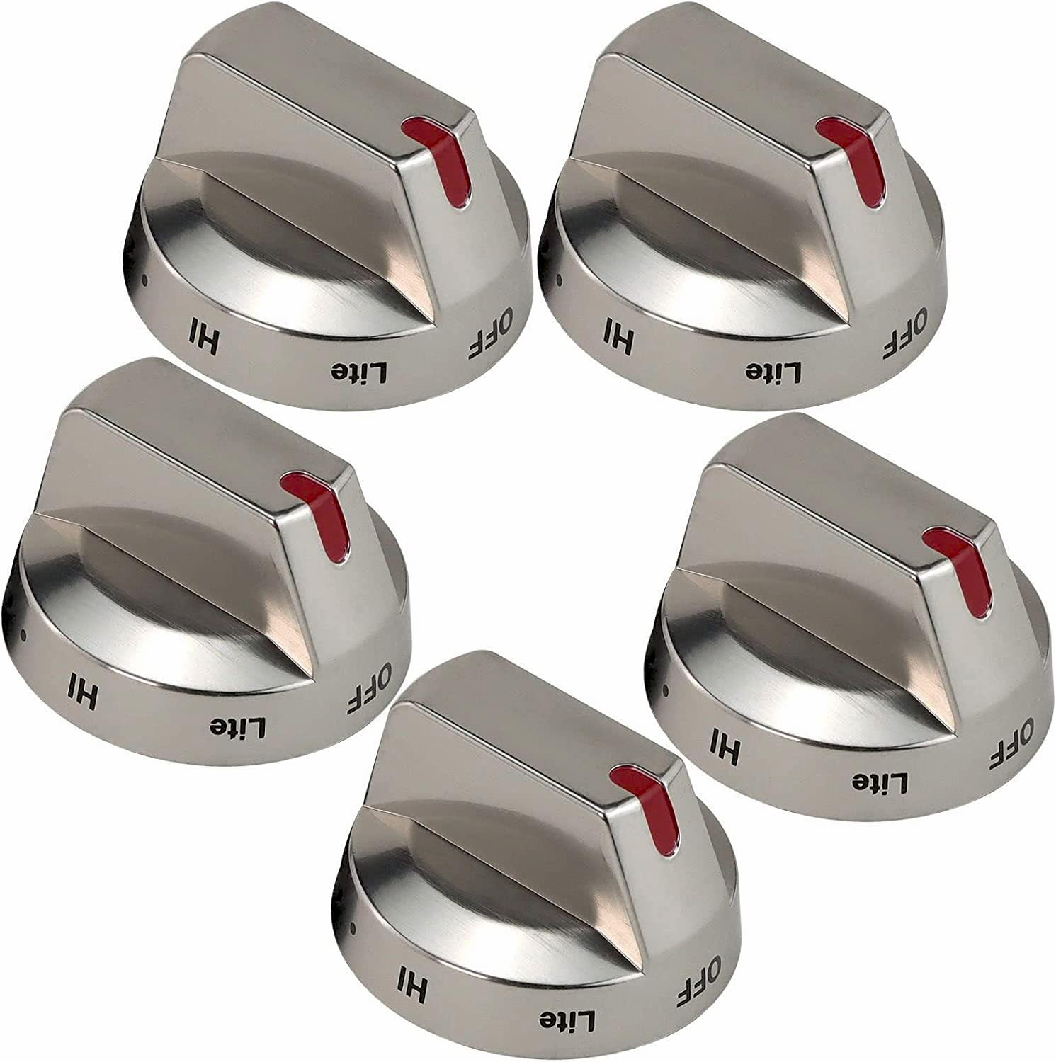 Photo 1 of DG64-00473A Stove Knobs 5 Pack for Samsung Gas Range Oven, Cooktop Control Knobs Replacement for NX58H5600SS NX58F5700WS NX58H5650WS NX58J7750SS NX58M6850SS