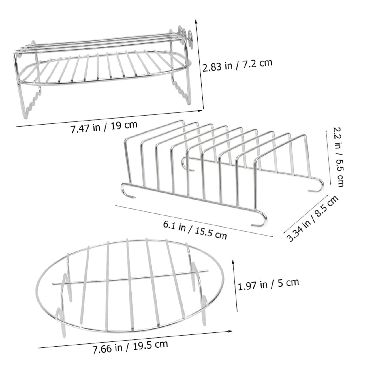 NUOBESTY 1 Set Air Fryer Rack Stainless Steel Heat Resistant Grilling Steaming Rack for Versatile Kitchen Use for Toast Barbecue Food Steaming