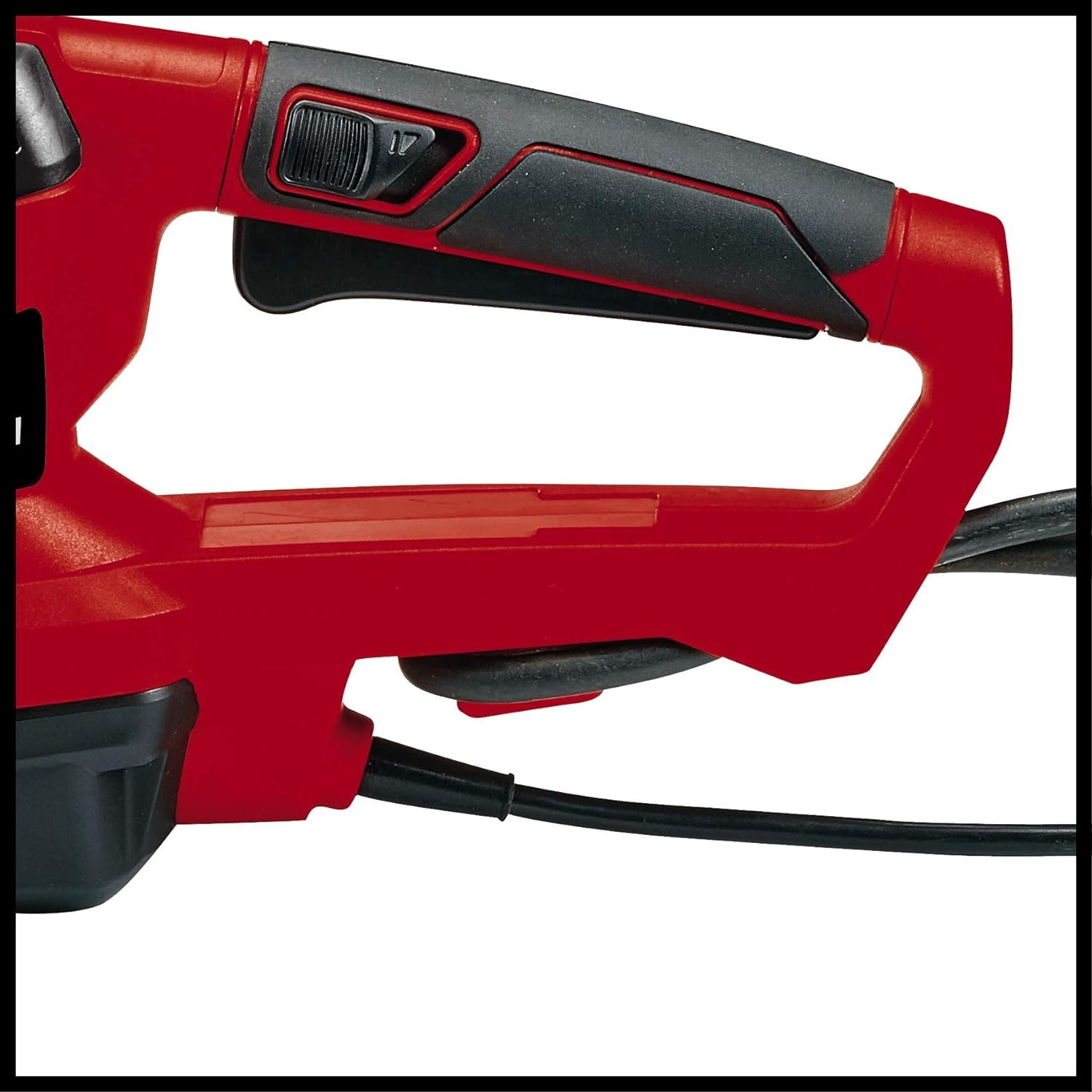 Einhell Cortasetos eléctrico GE-Eh 7067 (700 W, 670 mm de Longitud de Corte, 30 mm de Distancia Entre Dientes, recogedor de Recortes, Descarga de Cables)