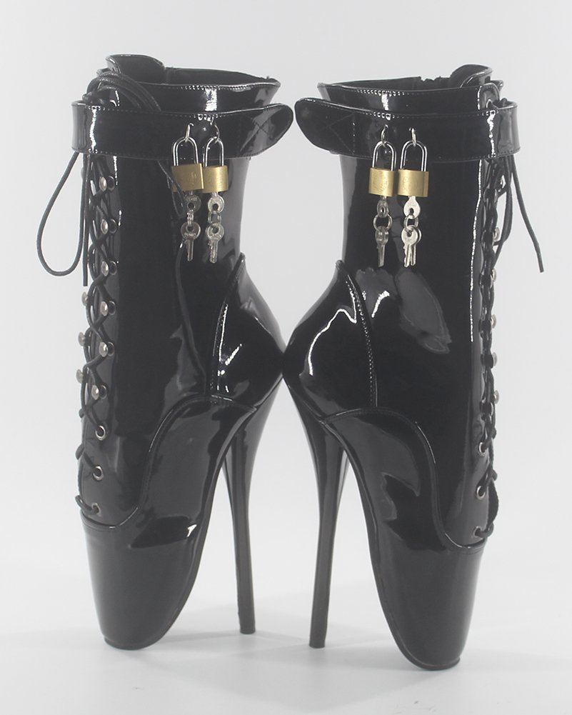 Damen Padlocks Kurzschaft Ballett Stiefel
