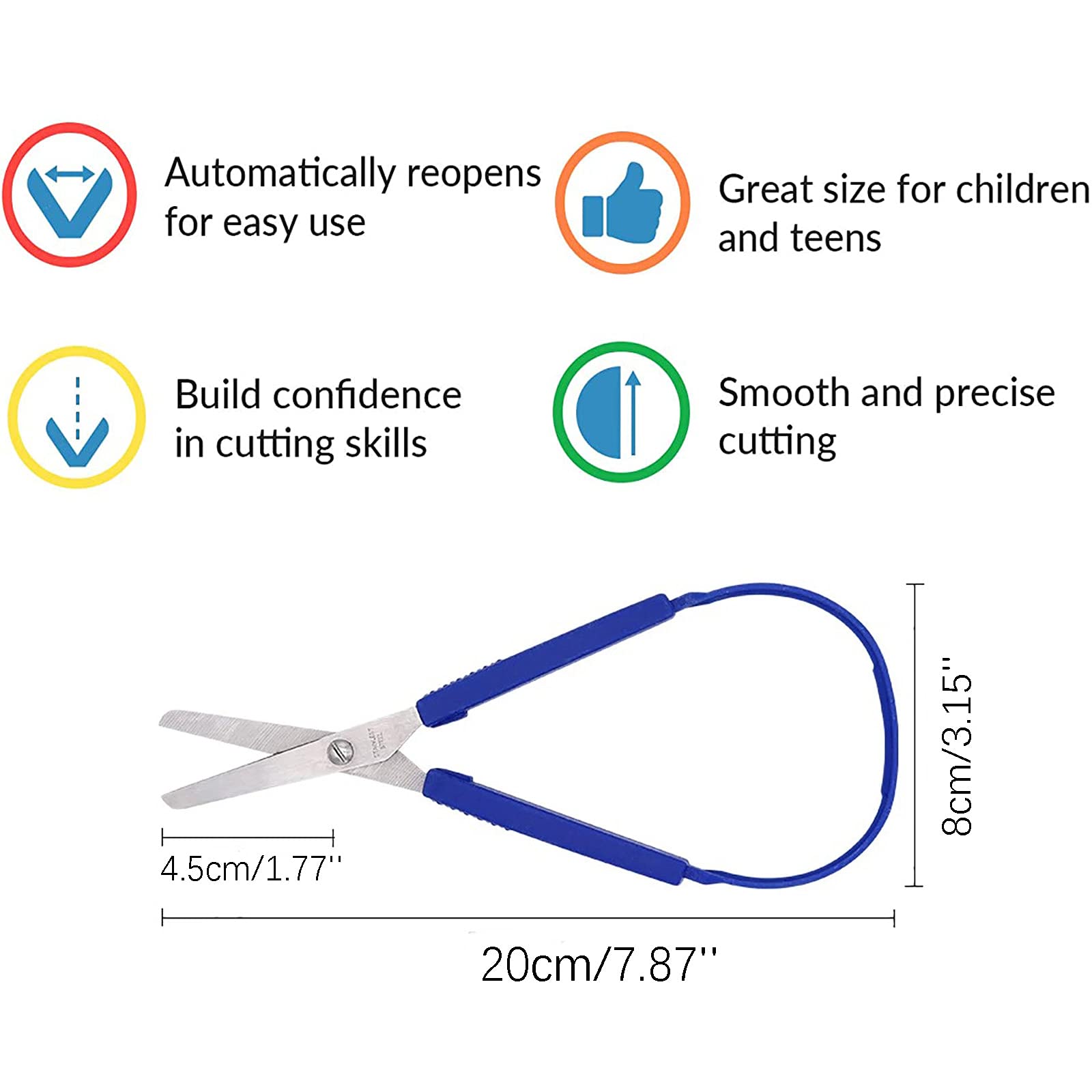 Calming Scissors 3-Pack Adaptive Loop Scissors - Self-Opening Safety ...