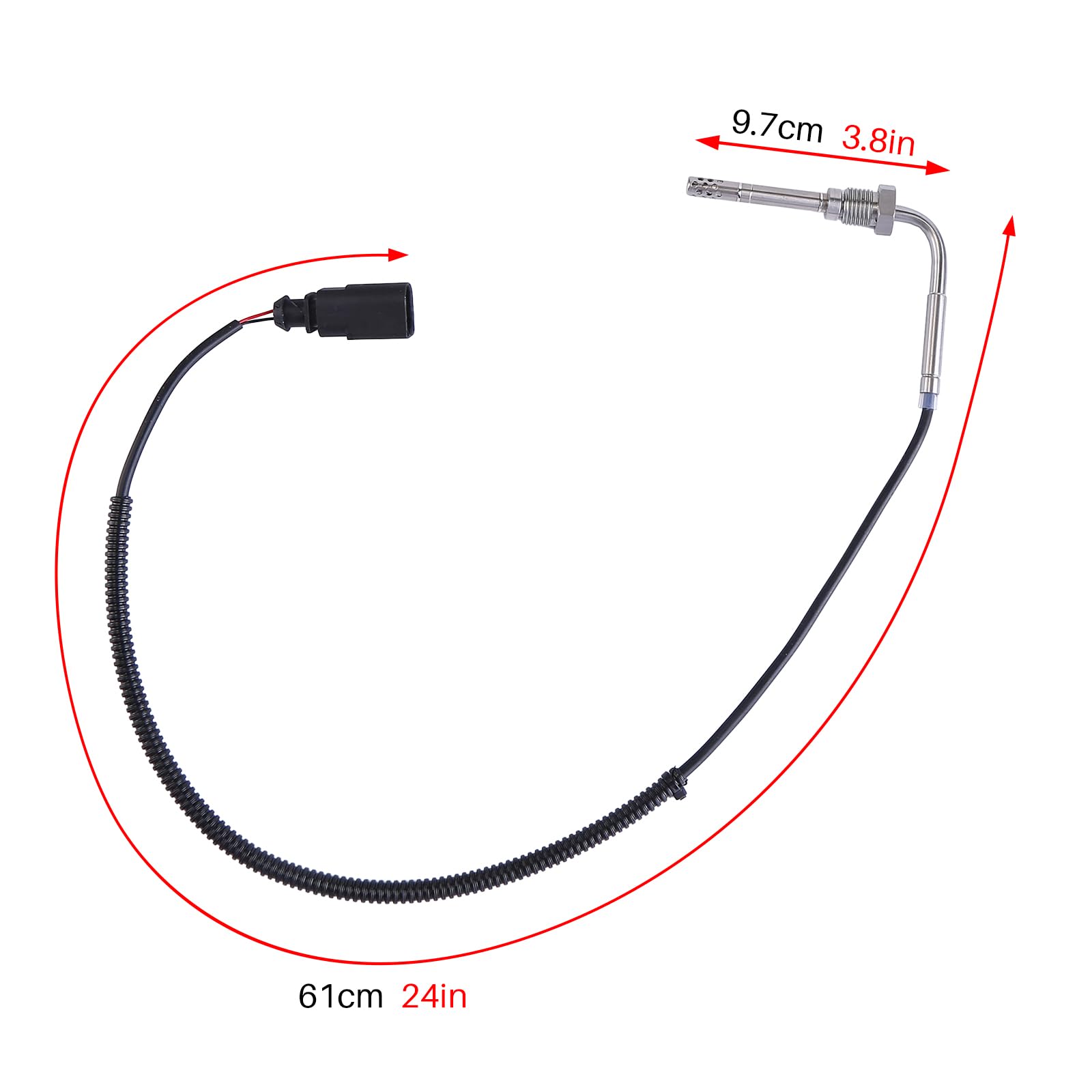 Sensor de temperatura de los gases de escape Sensor de temperatura 038906088D Compatible para 2.7 3.0 A6 (4F,C6) hasta Bj.03/2008