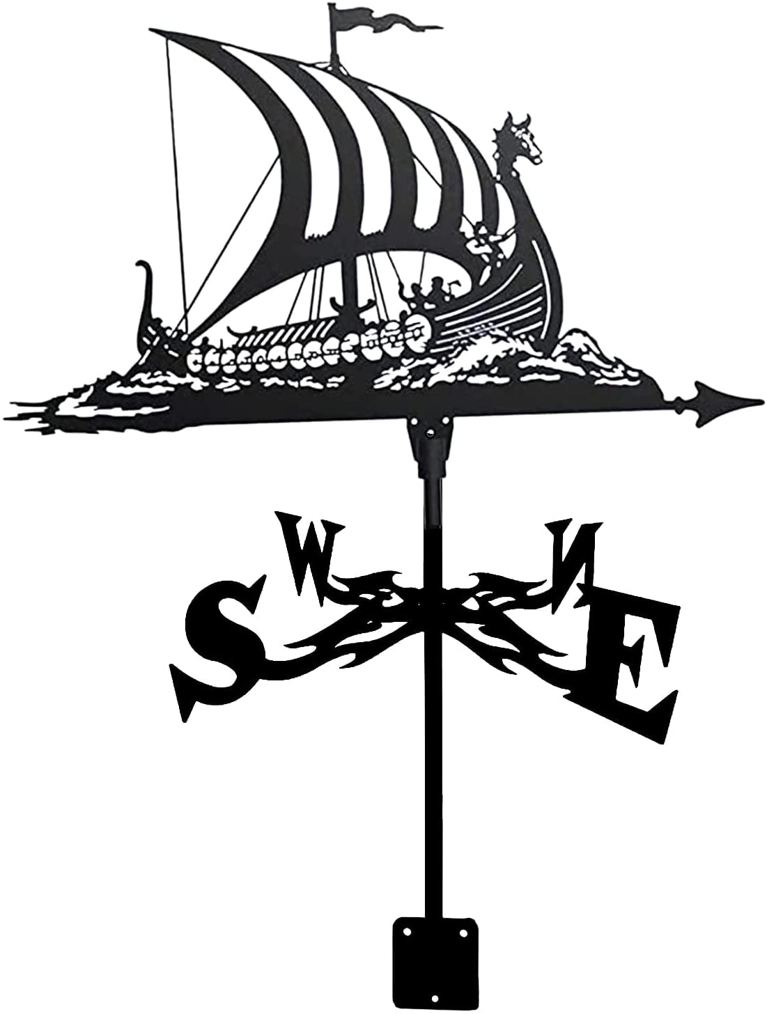 Weathervane Fairy Sailboat Cyclist Weather Vane Weathercock Direction Indicator Garden Decoration Measuring Tool Stainless Steel Durable with Mounting Bracket Fairy