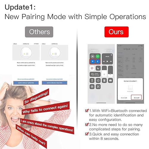 Miniatura 3 de MoesGo Interruptor de luz de pared inteligente WiFi, panel de vidrio, multicontrol (3 vías), interruptores táctiles Wi-Fi de 2.4 GHz, requiere cable