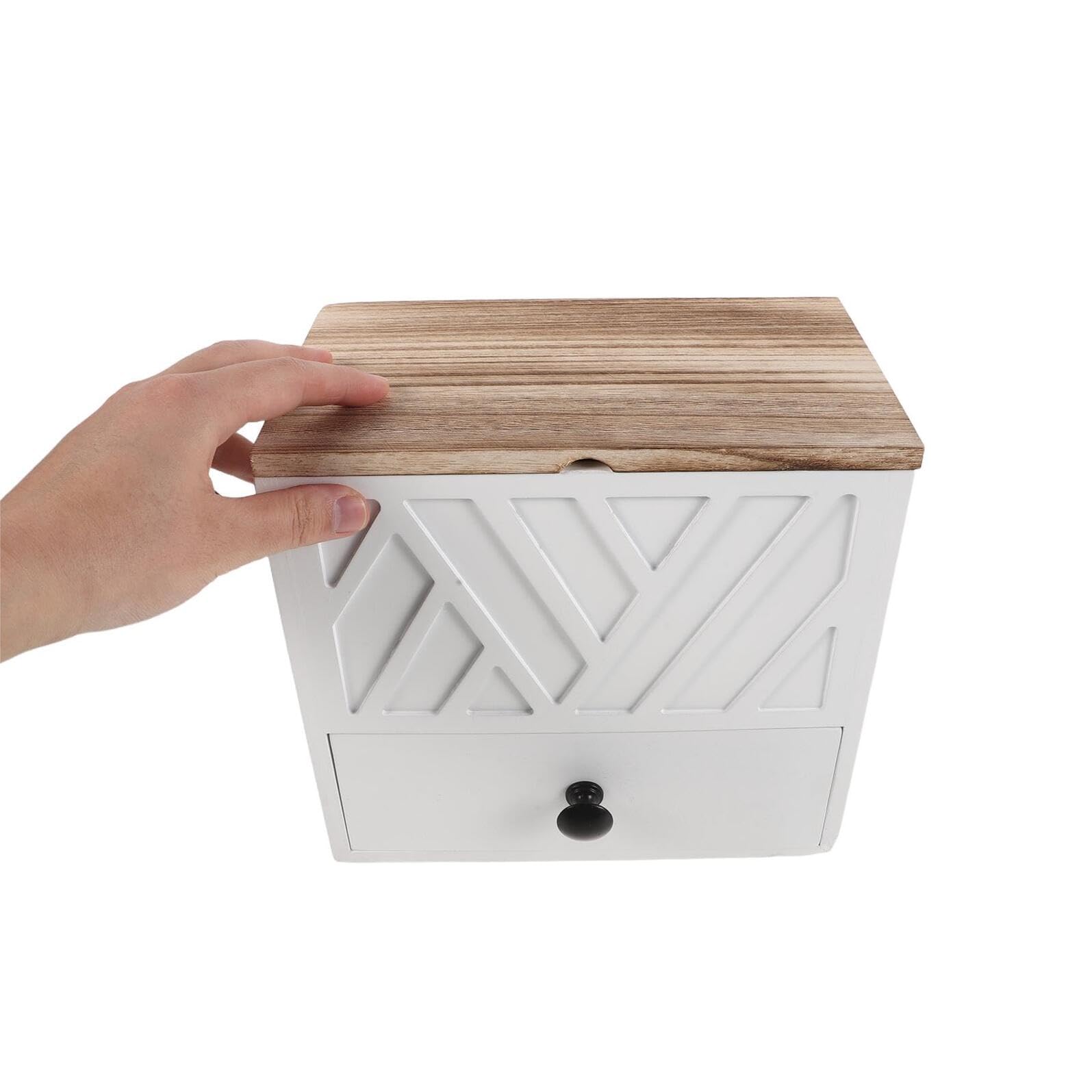 NUOBESTY Elegante Doppelschichtige Aufbewahrungsbox mit Schublade für Badezimmer und Toilette Praktische Weiße Damenhygiene Organizer mit Leicht Zugänglichem Fach