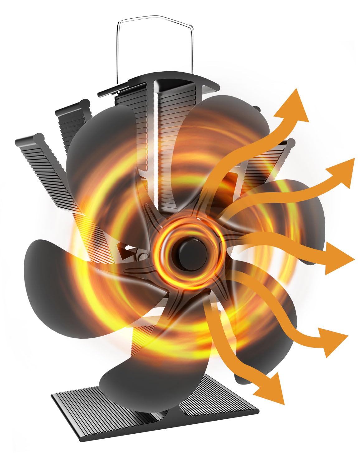 UOHHBOE Ventilador de Chimenea 6 Aspas Ventilador de Estufa Silencioso Alimentado por Calor Ventilador de Quemador de Leña No Eléctrico Ecológico para Estufas de Leña Madera Pellet Chimenea