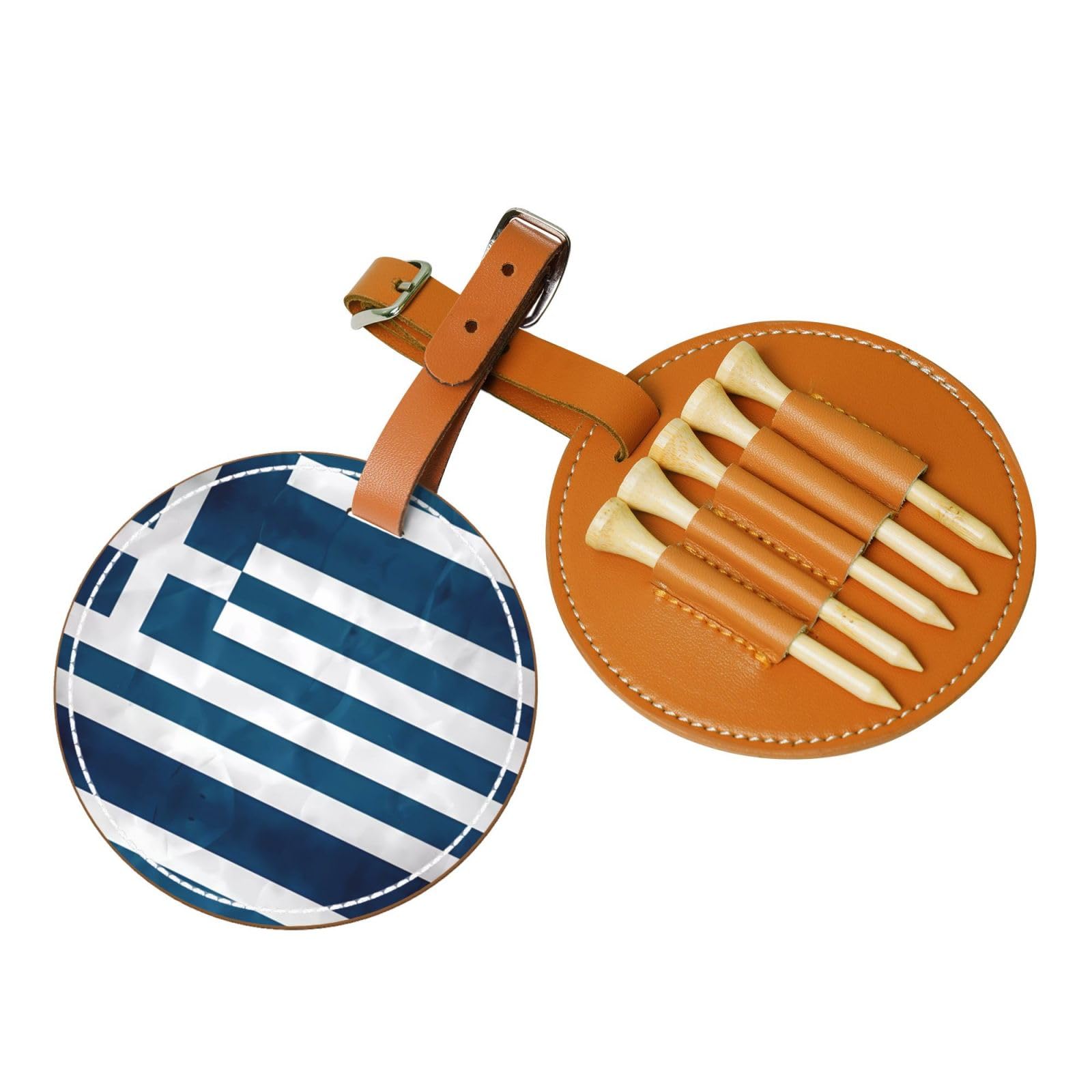 WXXWXD greek flag Printed Golf Tee Storage Bag - Portable Storage, Easily Organize Tees