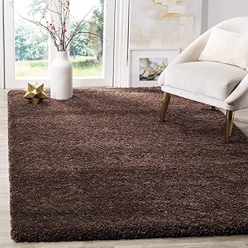Image of Shaggy Carpet for Home 10 x 14 Feet Ultra-Soft, Thick, and Stylish Shag Texture Ideal for Living Room, Bedroom, or Office - Easy to Clean and Perfect (Solid-BROWN1,)