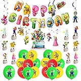 El kit de decoración de globos de cumpleaños de Mario es la decoración perfecta para varias ocasiones, como decoración de fiesta de cumpleaños con tema de cumpleaños, decoración de habitación de bebé, fiesta de juegos, fiesta familiar, celebración de Navidad, etc.