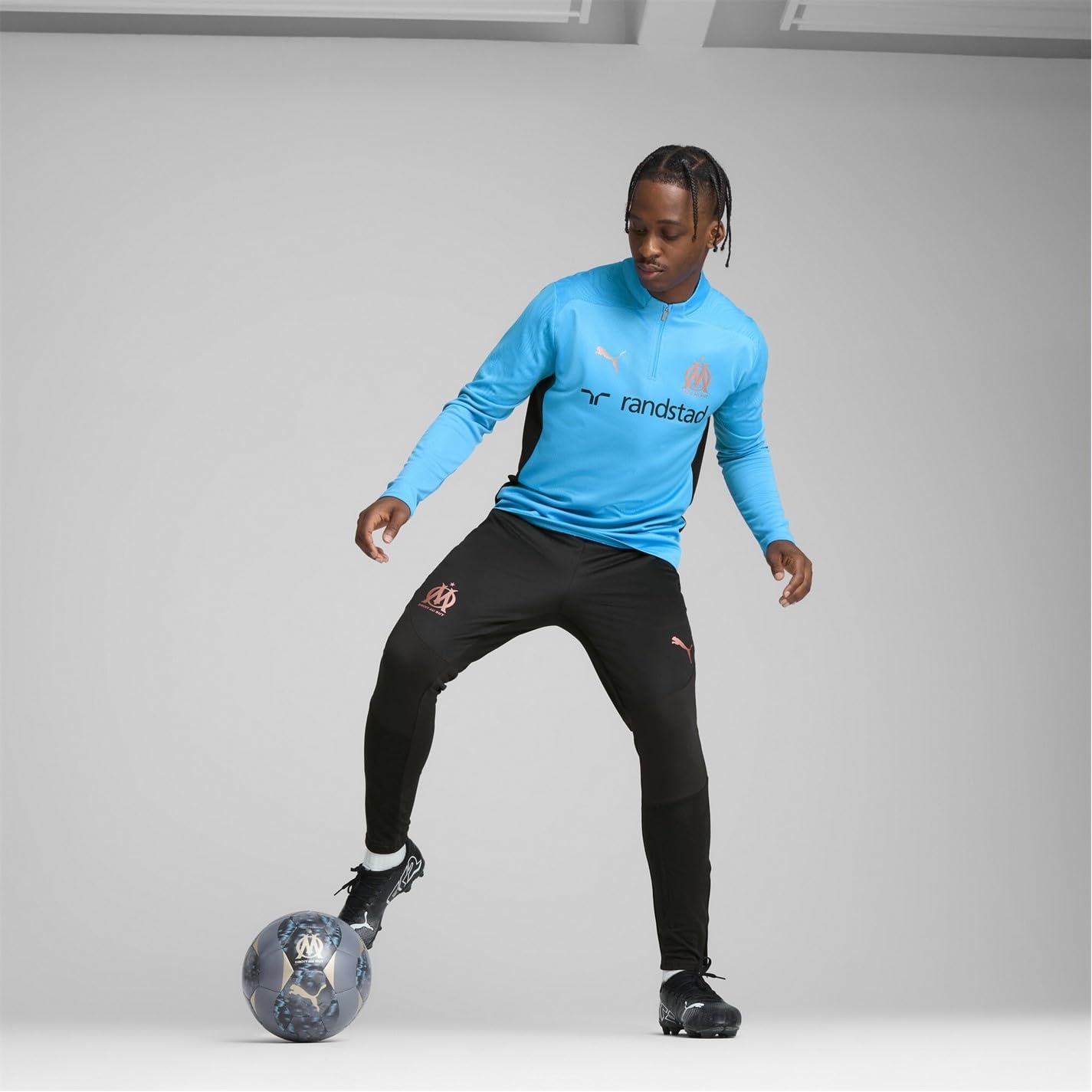 PUMA Maillot d'entraînement zippé pour homme Olympique de Marseille