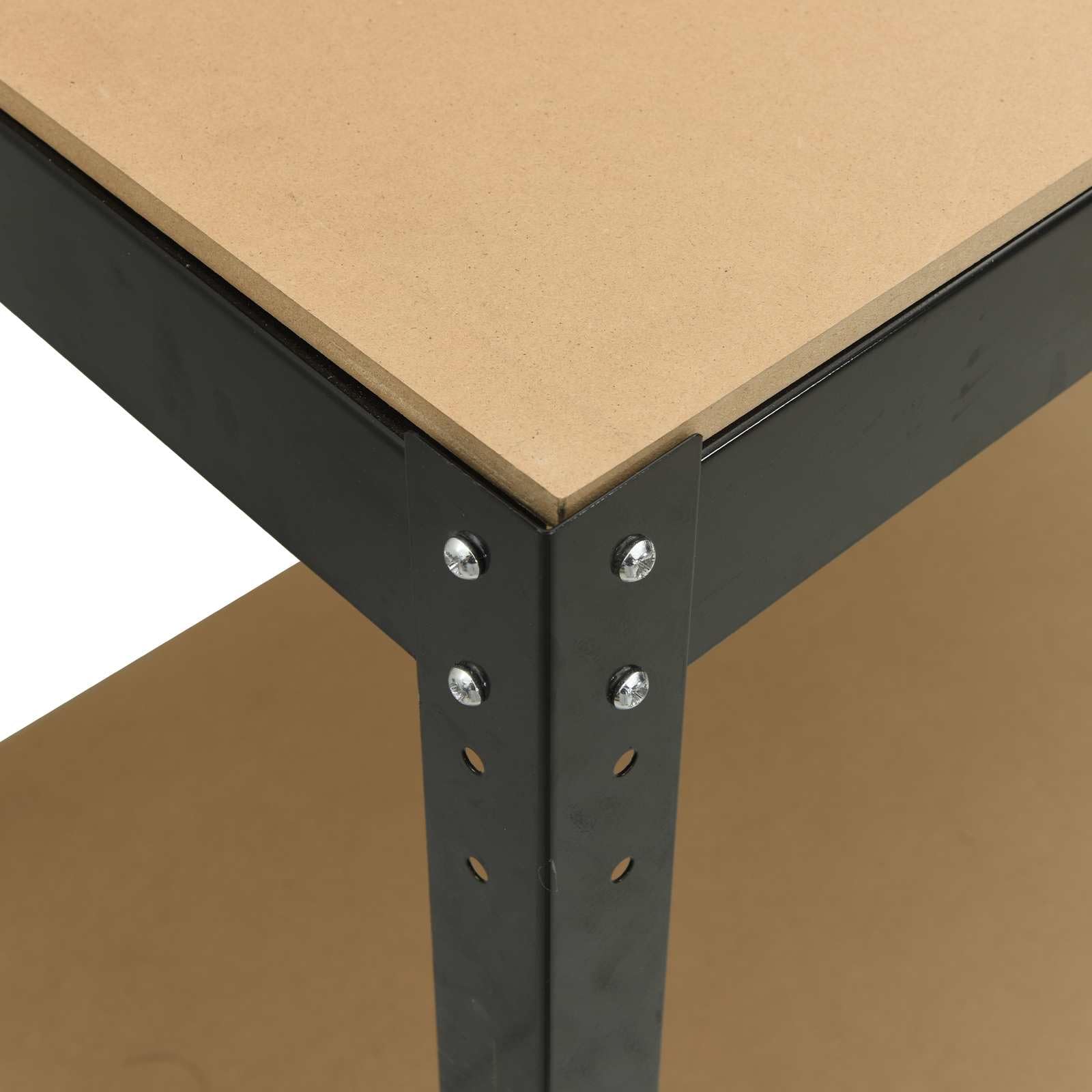 vidaXL Banco de Trabajo con Estante Negro 81 x 41 x 91 cm, Banco de Trabajo Industrial, estación versátil para Garaje, Mesa de Almacenamiento multipropósito, útil y Funcional