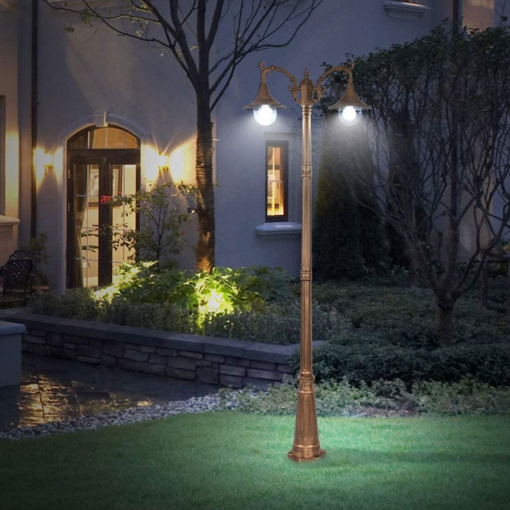 Latarnie Zewnętrzne, antykorozyjne aluminiowe słupki Wodoodporne latarnie uliczne Villa Garden Lampa z wysokim słupem Dziedziniec Ogród Trawnik Przezroczyste szkło Latarnia słupkowa Lampa słupkowa (wy