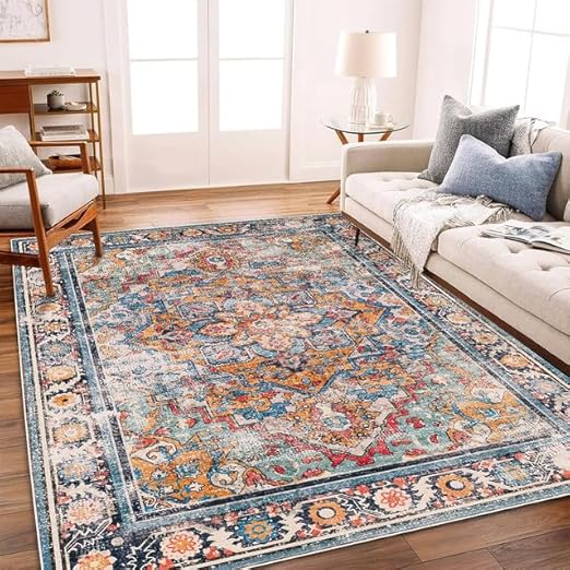 zenicham Living Room Area Rug 5x7 Large Machine Rugs for