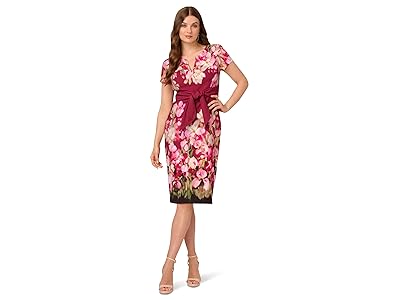 Adrianna Papell Tie Front Stretch Twill Dress Women