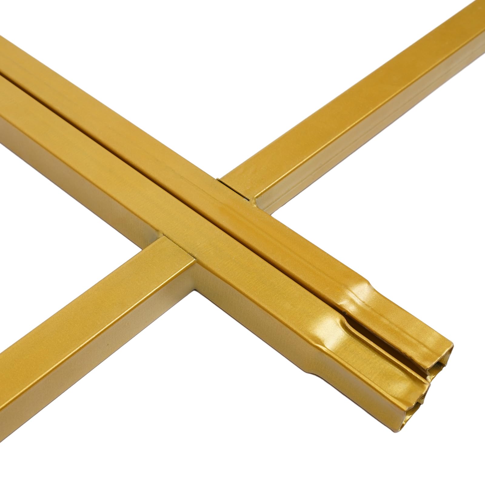 Złoty stojak na suknię ślubną kwadratowy wieszak na ubrania 120 x 45 x 190 cm idealny na wieczór panieński, przyjęcia urodzinowe, imprezy panieńskie, elegancka ekspozycja odzieży