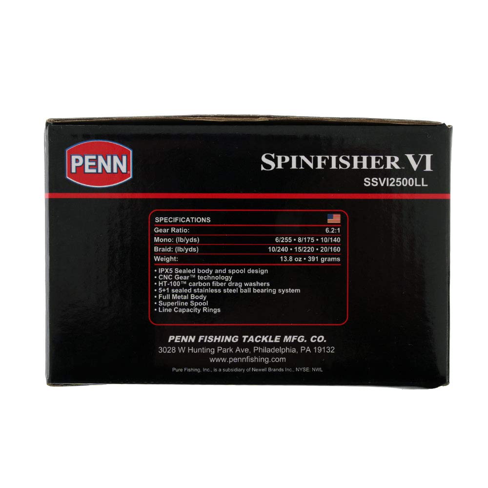 Penn Spinfisher VI kołowrotek spinningowy Unisex's Spinfisher VI, czarny/złoty, jeden rozmiar