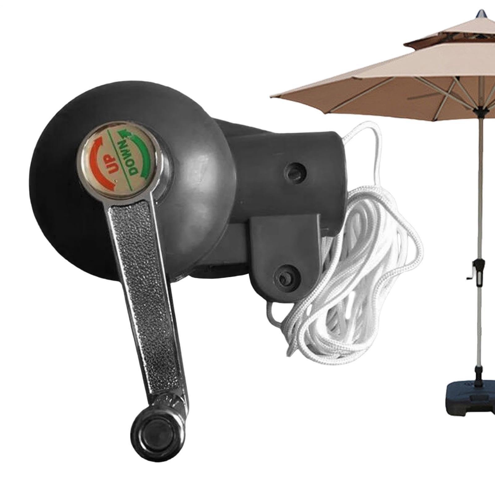 Manivelle De Parapluie-poignée En Acier Antirouille, Accessoire De Parasol De Terrasse Noir, Enrouleur De Manivelle De Remplacement, Outil De Réparation De Parapluies D'extérieur | Mécanisme De Levage