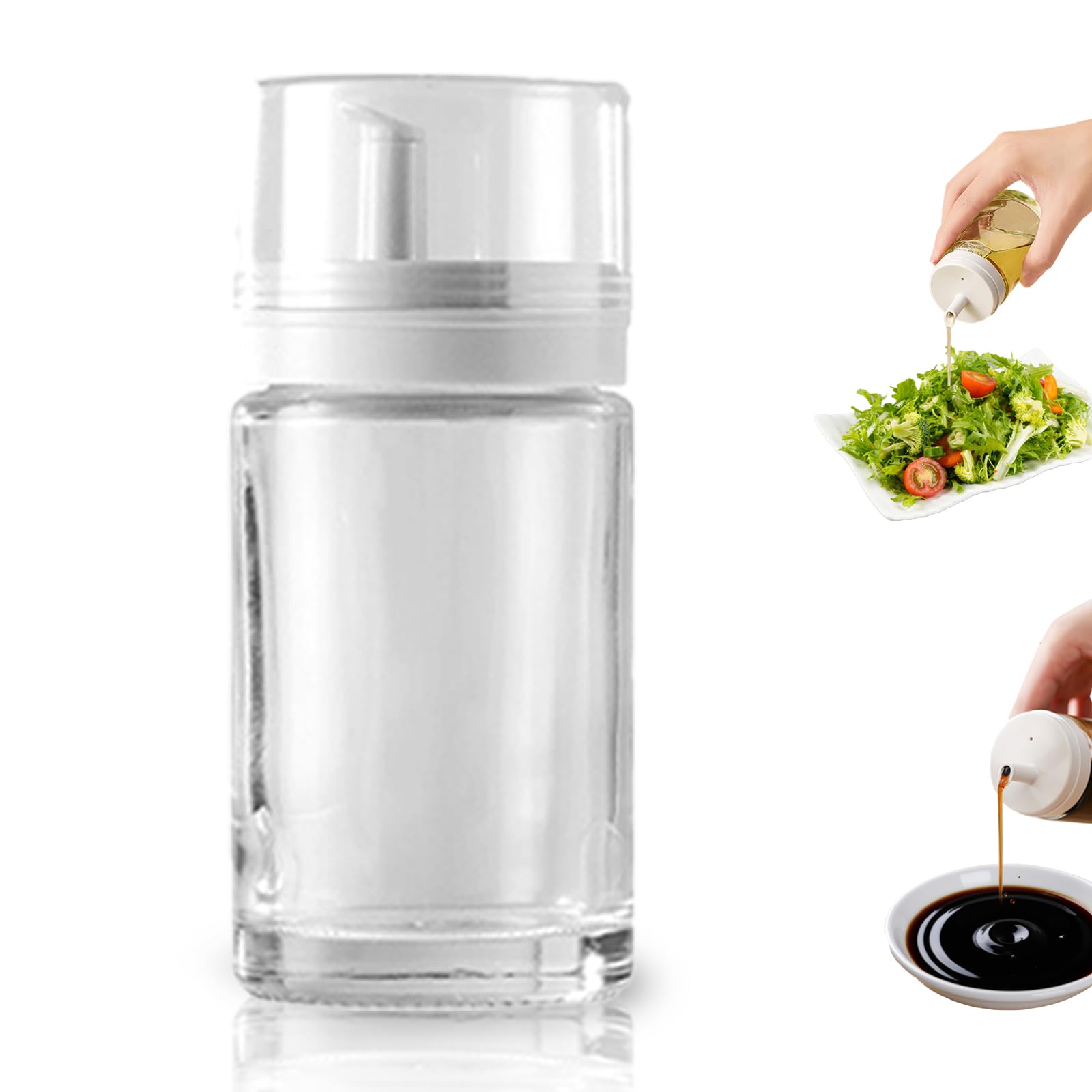 Elegant Leakproof Glass Oil and Vinegar Dispenser Bottles 3.4oz 100ml