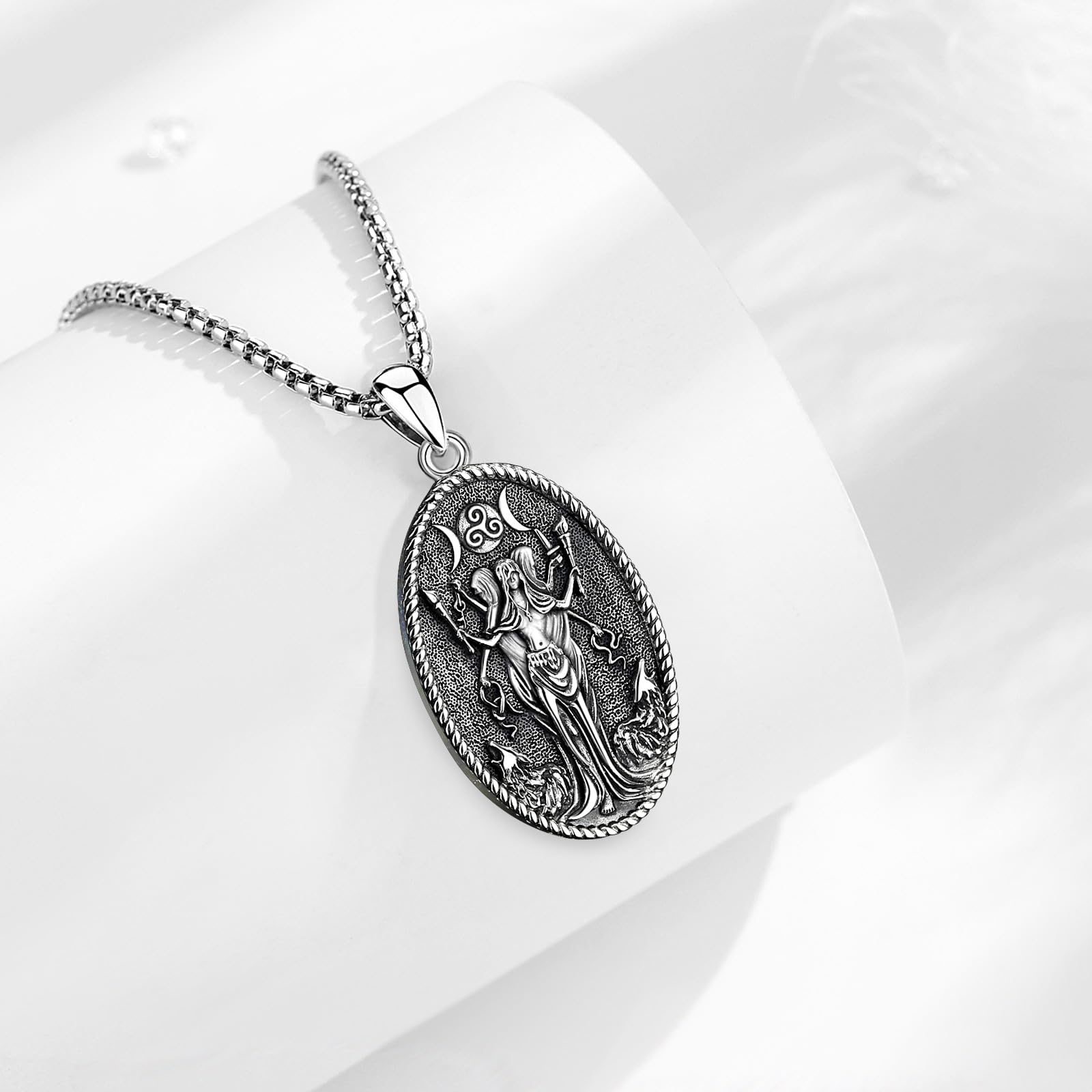 CELESTIA Lilith Pieczęć Wisiorek Naszyjnik Srebro 925 Biżuteria Gothic Witchcraft Wicca Amulet Prezent Kobieta Mama Dziewczyna Dziewczyna