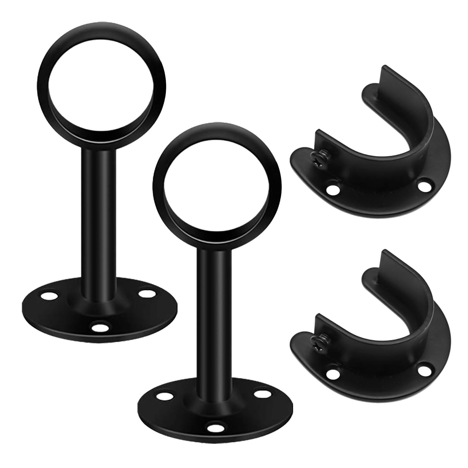 2 Set Pole Brackets, 32mm Stainless Steel Curtain Brackets , Durable and Rust Resistance Ceiling Curtain Pole