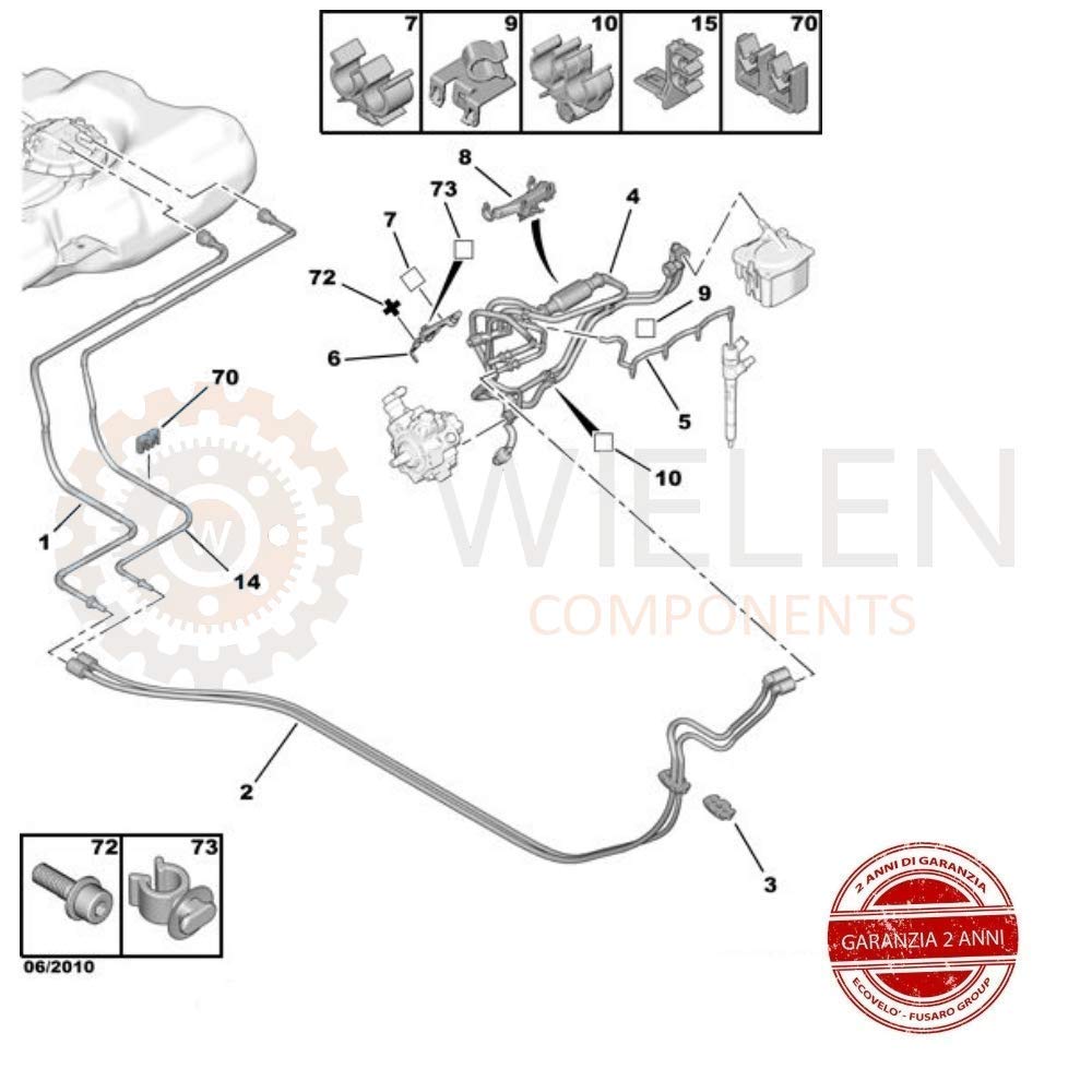 FSR Kit Tubo Carburante Sensore Pompa Compatibile con Peugeot 1007 206 207 3008 307 308 407 5008 Partner 1574.T5