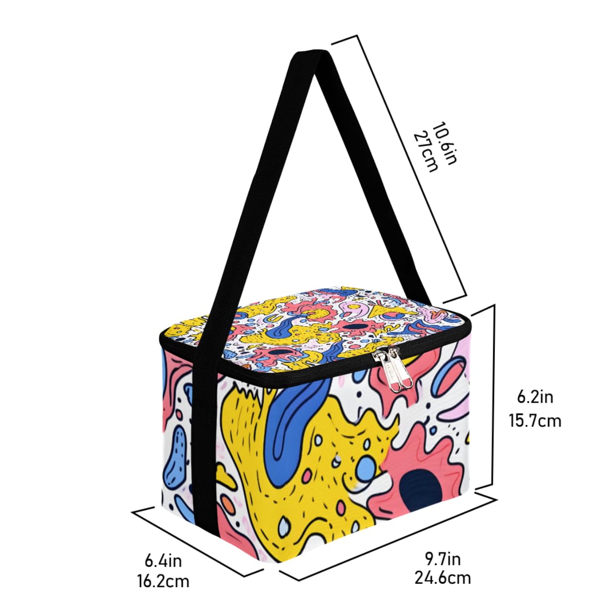 GzLeyigou Lunch Bags for Women Men 9 Cans,Colorful Texture Hot & Cold Food Delivery Bag Insulated Grocery Bag Insulated Lunch Box Abstract Cooler Bag for Office Work Picnic Beach