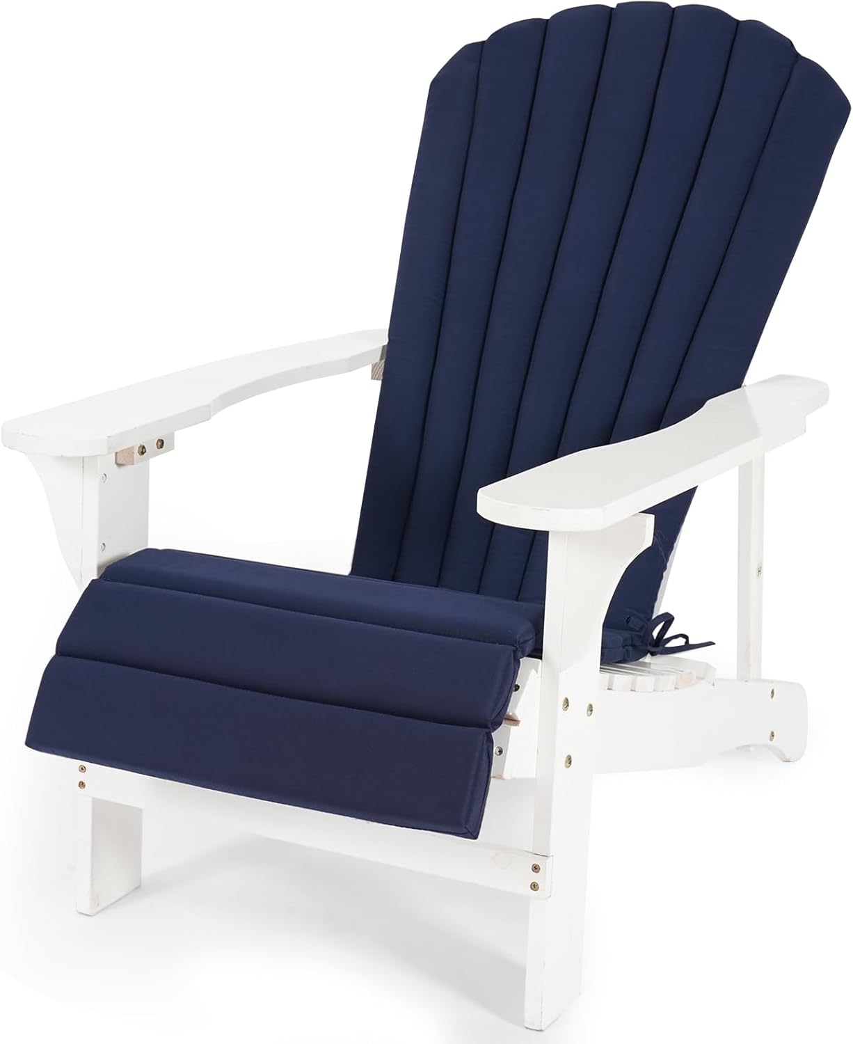 Adirondack Chair Cushion Set of 2 Indoor Outdoor Furniture Cushions Rocking Chair Cushions with Straps Replacement Folding Patio Chair Pad All-Weather Patio Chair seat Cushion（Navy）
