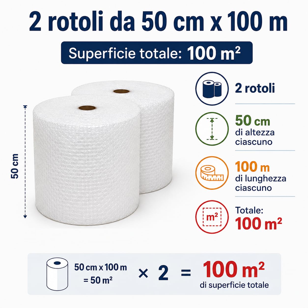 Luftpolsterfolie 50cm x 90m Noppenfolie 2 Rollen Packungfolie Verpackungsfolie Luftpolster Verpackungen Folien Zum Verpacken Umzugfolie Luftpolsterfolie Plastikfolie Umzugsfolie Verpackungsmaterial