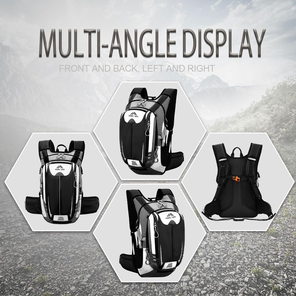 LOCAL LION Zaino per Ciclismo 18L/25L Unisex Zainetto Sportivo Porta Sacca di Acqua da Trekking Escursione Ultraleggero Alpinismo Zaini per Corsa